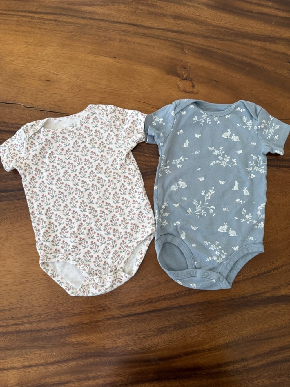 Little planet Floral & Blue One-Piece Bodysuits - Set of 2 Organic Cotton 18M